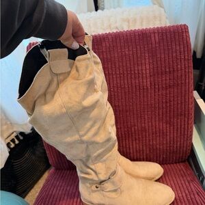 Women’s Tall Suede Knee Boots - Beige